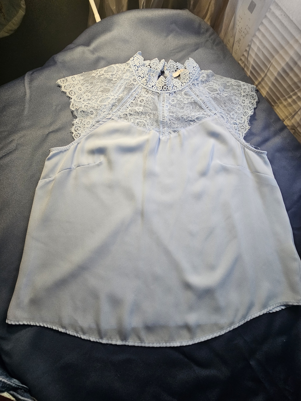 iris Light Blue Lace Yoke Camisole